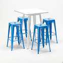 Zestaw 4 metalowe krzesła + 1 stół do baru lub pubów Union Square Model