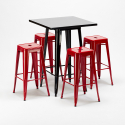 Zestaw 4 metalowe krzesła + 1 stół do baru lub pubów New York 