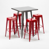 Zestaw 4 metalowe krzesła + 1 stół do baru lub pubów Gowanus 