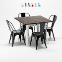 Zestaw 4 metalowe krzesła + 1 stół do baru lub pubów Midtown Koszt
