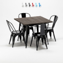 Zestaw 4 metalowe krzesła + 1 stół do baru lub pubów West Village Promocja