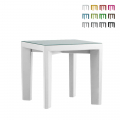 Stół ze szklanym blatem, kwadratowy 75x75 cm Slide Gino Promocja