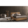 Drewniane dwuosobowe łóżko ze schowkiem 160x190 cm Basel King Cechy