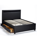 Dwusobowe łóżko ze schowkami i światłami LED 120x190 cm Geneva Sprzedaż