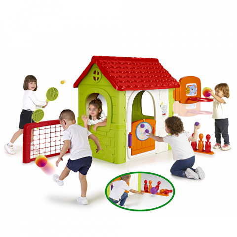 Plastikowy domek zabaw dla dzieci Multi Activity House Feber