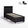 Jednoosbowe łóżko ze schowkami i światłami LED 80x190 cm Geneva Twin Sprzedaż