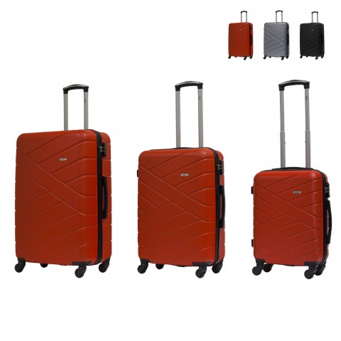 3 szt mała walizka na 4 kółkach, bagaż podręczny sztywna konstrukcja Tsa Usa Giove Ravizzoni