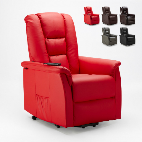 Rozkładany fotel relaksacyjny z wspomagniem przy wstawaniu Design Joanna Fix Promocja