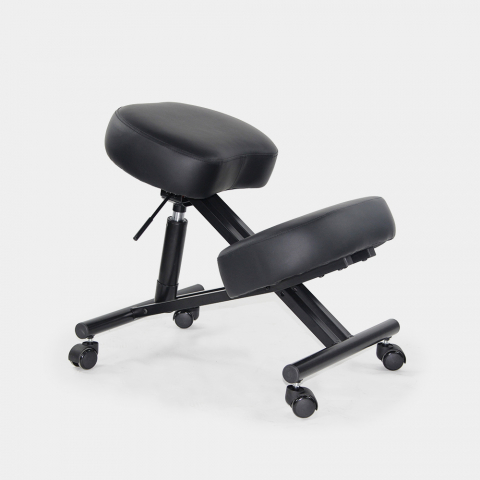 Krzesło klęcznik ergonomiczno-ortopedyczne, z ekoskóry Balancesteel Lux Promocja
