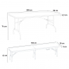 Zestaw mebli ogrodowych,stół prostokątny 200x90 cm i 2 ławki Sanford Cechy