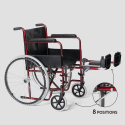 Składany wózek inwalidzki z podnośnikiem nóg Peony 