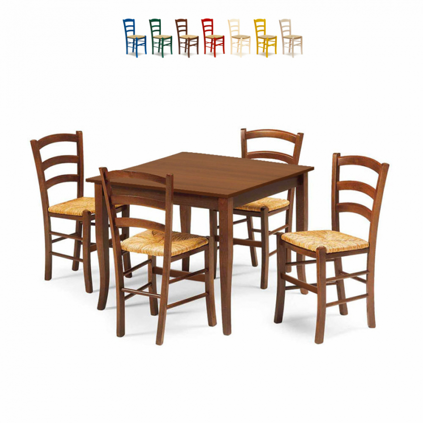 Zestaw kuchenny 4 drewniane krzesła i stół 80x80 Rusty Sprzedaż Zestaw kuchenny 4 drewniane krzesła i stół 80x80 Rusty Sprzedaż