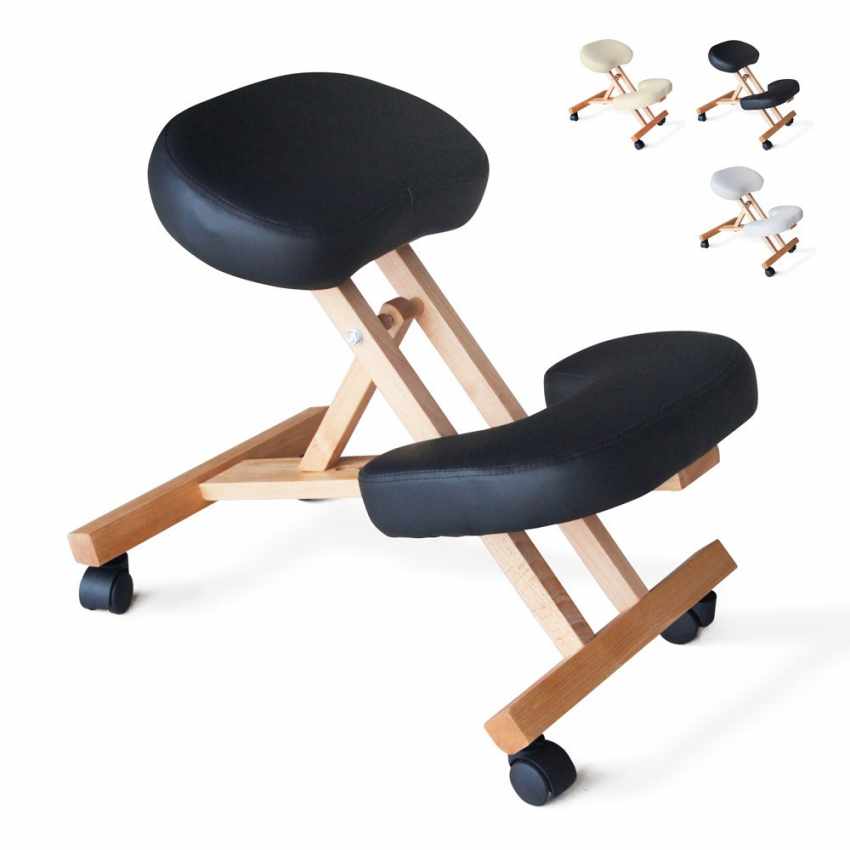 Drewniane krzesło ortopedyczne klęcznik ergonomiczny Balancewood Środki