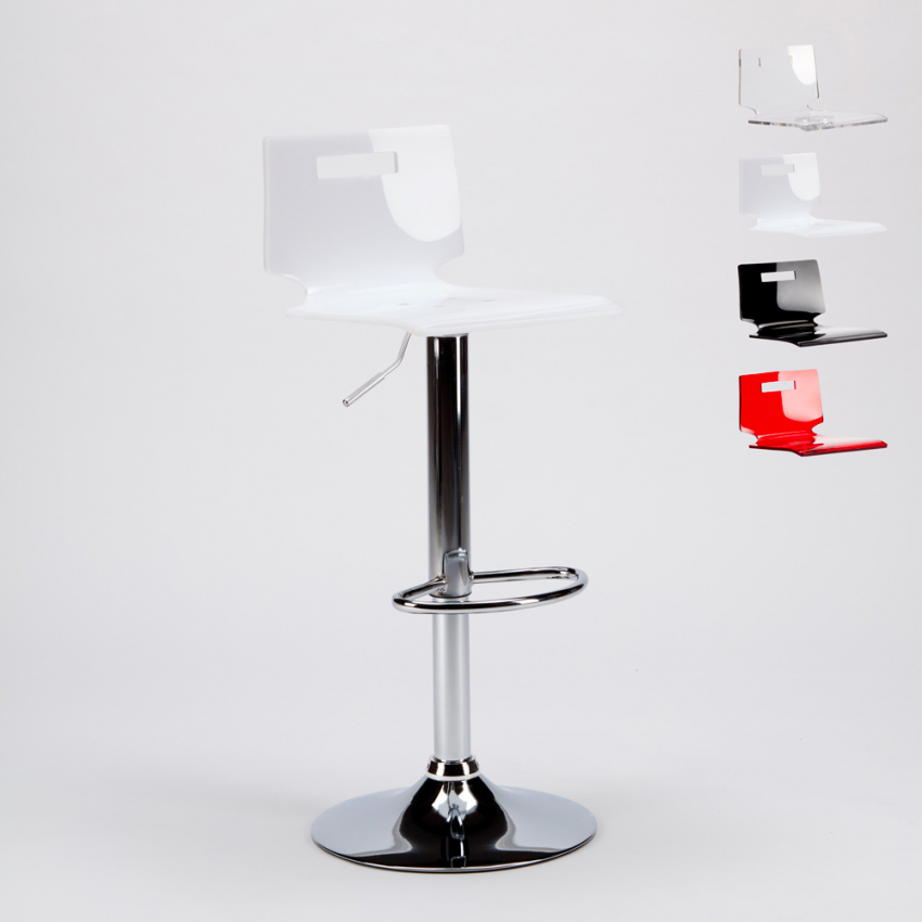 Obrotowy stołek barowy San José z chromowanej stali Modern Design Rabaty Obrotowy stołek barowy San José z chromowanej stali Modern Design Rabaty