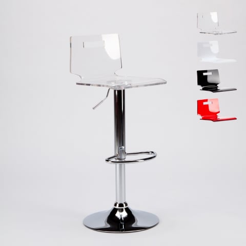 Obrotowy stołek barowy San José z chromowanej stali Modern Design