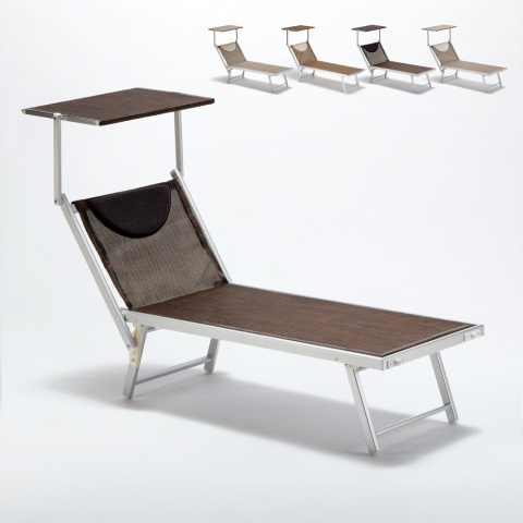 Aluminiowy leżak plażowy z daszkiem Santorini Limited Edition Promocja