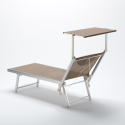 Zestaw 4 aluminiowe leżaki plażowe z daszkiem Santorini Limited Edition 