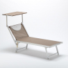 Zestaw 4 aluminiowe leżaki plażowe z daszkiem Santorini Limited Edition 