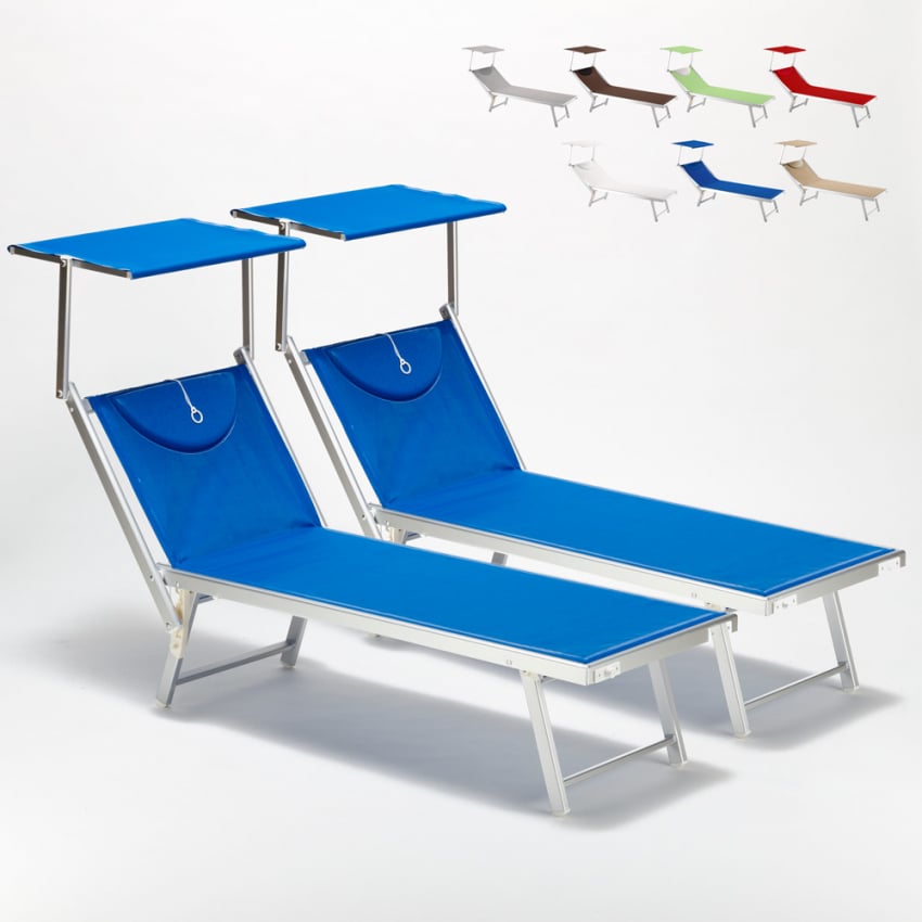 Zestaw 2 aluminiowych leżaków plażowych profesjonalne Santorini Promocja Zestaw 2 aluminiowych leżaków plażowych profesjonalne Santorini Promocja