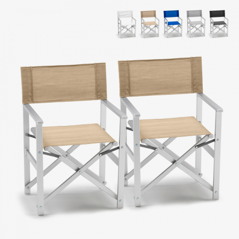 Zestaw 2 plażowych krzeseł z aluminum Lusso