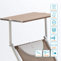 Zestaw 4 aluminiowe leżaki plażowe z daszkiem Santorini Limited Edition 