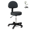 Regulowany stołek z kółkami i oparciem Faux Leather Lux Promocja