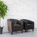 Fotel do salonu, ekoskóra Design Classic Seashell Rabaty