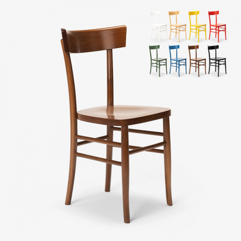 Drewniane krzesło w stylu rustykalnym do kuchni lub baru Milano