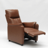 Fotel relaksacyjny z materiału skóropodobnego wysuwanym podnózkiem Giulia 