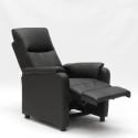 Fotel relaksacyjny z materiału skóropodobnego wysuwanym podnózkiem Giulia Sprzedaż