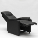 Fotel relaksacyjny z materiału skóropodobnego wysuwanym podnózkiem Giulia Rabaty