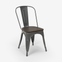 Krzesła kuchenne z drewnianym siedziskiem styl industrialny Steel Wood 