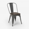 Krzesła kuchenne z drewnianym siedziskiem styl industrialny Steel Wood 