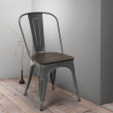 Krzesła kuchenne z drewnianym siedziskiem styl industrialny Steel Wood Wybór