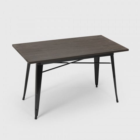 Stół do jadalni 120x60 cm, prostokątny z drewnianym blatem Caupona Promocja