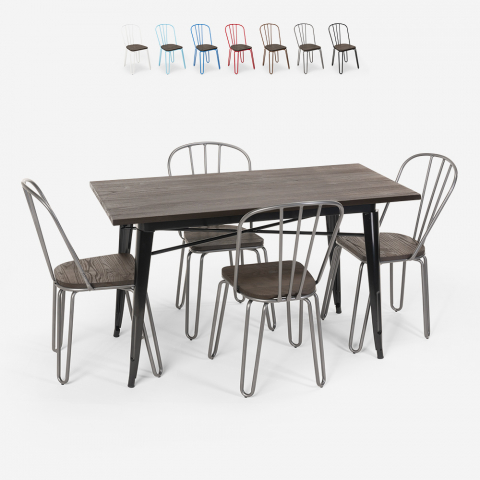 zestaw mebli ogrodowych stół 120x60 cm z 4 krzesłami Lix otis Promocja