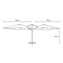 Dwuramienny aluminiowy parasol ogrodowy 3x3 Oslo 
