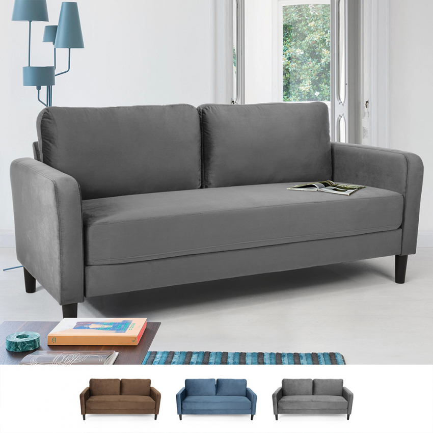 Materiałowa kanapa 3-osobowa nowoczesny design do salonu Portland Stan Magazynowy