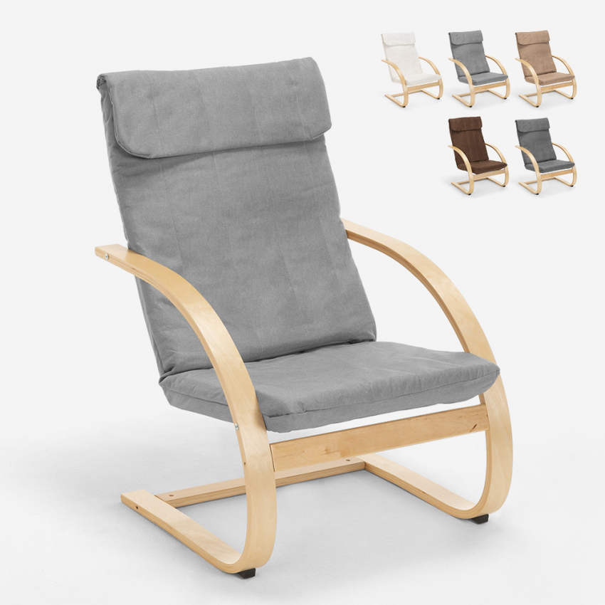 Drewniany fotel na biegunach do salonu nordycki design Aarhus Oferta Drewniany fotel na biegunach do salonu nordycki design Aarhus Oferta