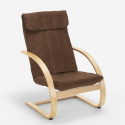Drewniany fotel na biegunach do salonu nordycki design Aarhus 