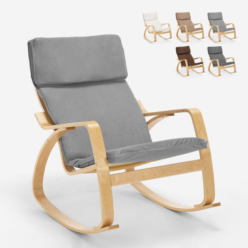 Fotel na biegunach z drewnianą podstawą Aalborg Oferta Fotel na biegunach z drewnianą podstawą Aalborg Oferta