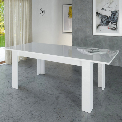 Biały wysuwany stół do jadalni 160-210x90cm Jesi Long