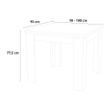 Biały rozkładany stół do jadalni 90-180x90cm, drewniany Jesi Liber Wood Rabaty