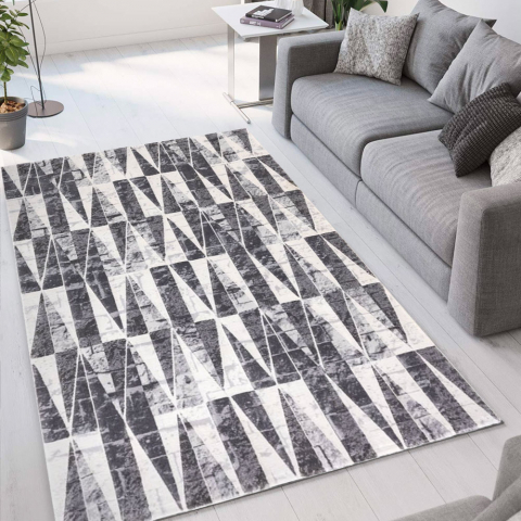 Szary dywan w nowoczesnym stylu krótki włos GRI005