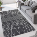 Szaro-czarny dywan z geometrycznym wzorem, krótki włos Milano GRI016 Promocja
