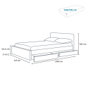 Dwusobowe łóżko ze schowkami i światłami LED 120x190 cm Geneva Cena