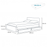Dwusobowe łóżko ze schowkami i światłami LED 120x190 cm Geneva Cena