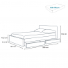 Dwusobowe łóżko ze schowkami i światłami LED 160x190 cm Geneva King 