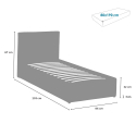 Drewniane łóżko jednosobowe ze schowkiem 80x190 cm Basel Twin 