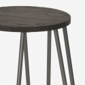 Wysoki stalowy stołek kuchenny z drewnianym siedziskiem Carbon Top Cechy